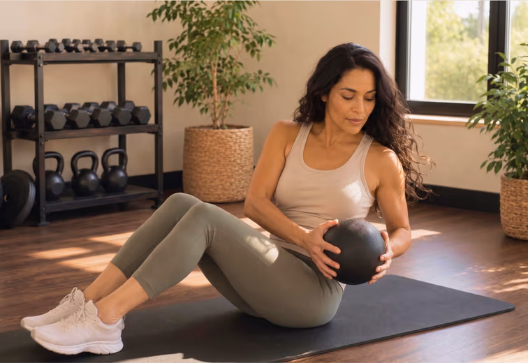 Woman in activewear at home as her provider fine-tunes her GLP-1 protocol with Yucca Health.