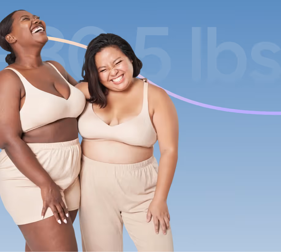 Happy patients celebrating up to 30.5 lbs of weight loss with GLP-1 treatment — Yucca Health