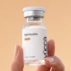 Sermorelin peptide injection vial by Yucca Health.